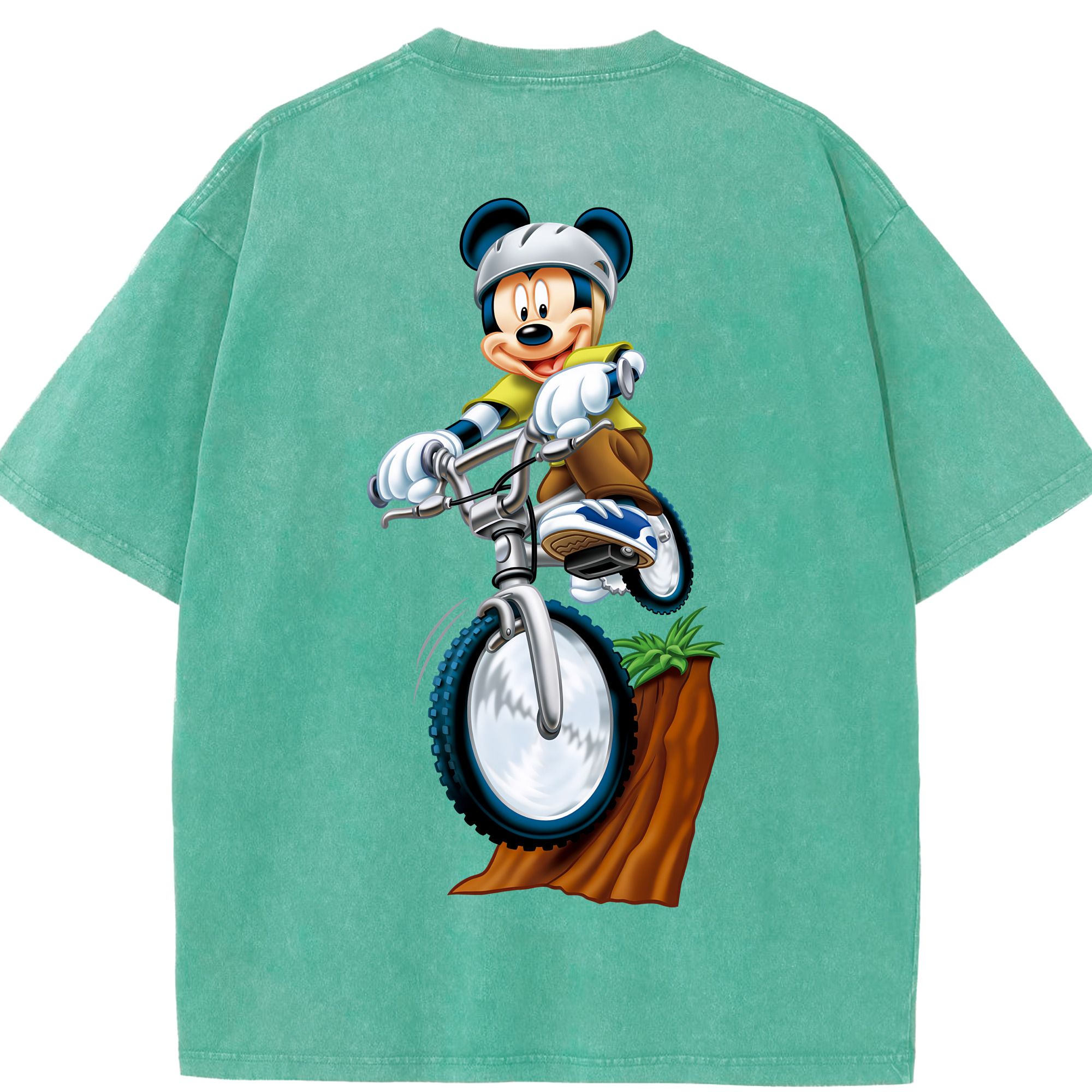 （画像用） ミッキーマウス Mickey Mouse 綿100% ヴィンテージ風 半袖Tシャツ（背面プリント）
